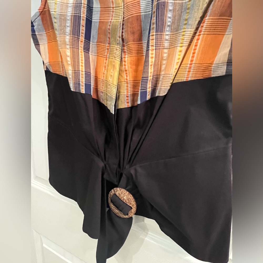 NWOT Samuel Dong sleeveless front tie Mixed Media top. Women’s Small (S) - Picture 4 of 7